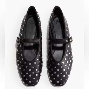 H&M STUDDED MARY JANE BALLET FLATS